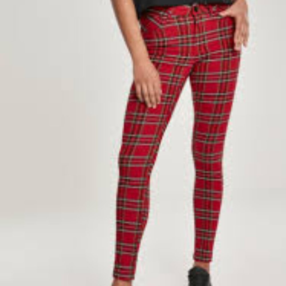 Old Navy Red Plaid Ankle Pants